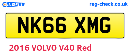 NK66XMG are the vehicle registration plates.