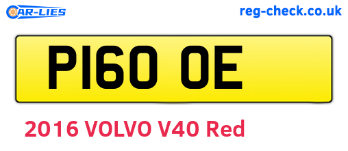 P16OOE are the vehicle registration plates.