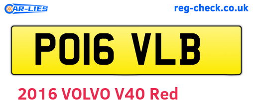PO16VLB are the vehicle registration plates.