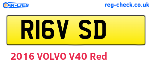 R16VSD are the vehicle registration plates.