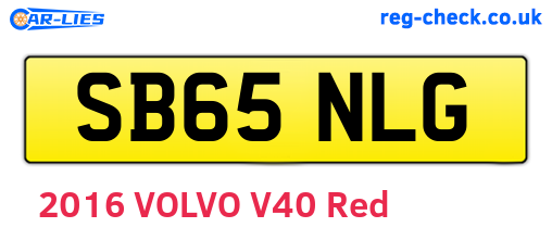 SB65NLG are the vehicle registration plates.