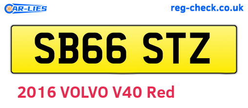SB66STZ are the vehicle registration plates.