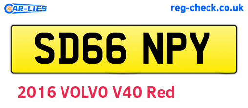SD66NPY are the vehicle registration plates.