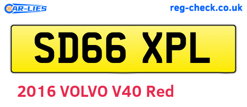 SD66XPL are the vehicle registration plates.