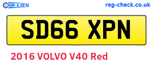 SD66XPN are the vehicle registration plates.