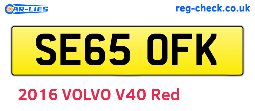 SE65OFK are the vehicle registration plates.