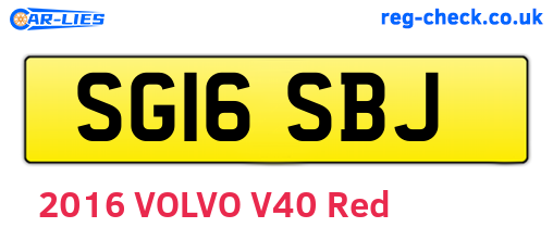 SG16SBJ are the vehicle registration plates.