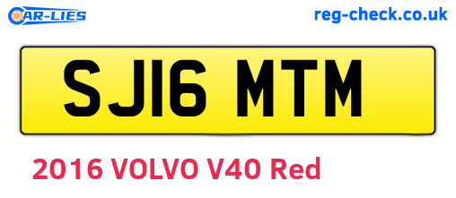 SJ16MTM are the vehicle registration plates.