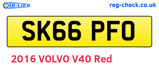 SK66PFO are the vehicle registration plates.