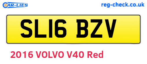 SL16BZV are the vehicle registration plates.