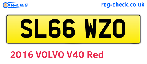 SL66WZO are the vehicle registration plates.