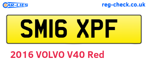 SM16XPF are the vehicle registration plates.