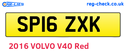 SP16ZXK are the vehicle registration plates.