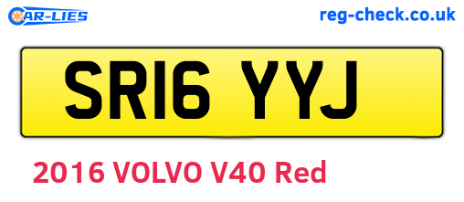 SR16YYJ are the vehicle registration plates.