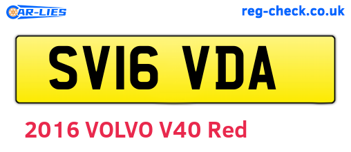 SV16VDA are the vehicle registration plates.