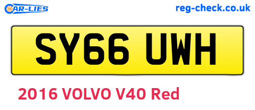 SY66UWH are the vehicle registration plates.