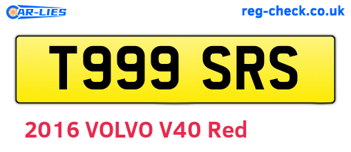 T999SRS are the vehicle registration plates.