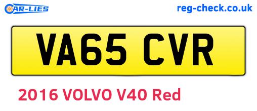 VA65CVR are the vehicle registration plates.
