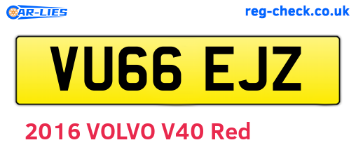 VU66EJZ are the vehicle registration plates.