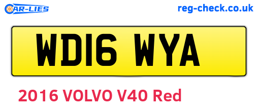 WD16WYA are the vehicle registration plates.