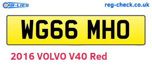 WG66MHO are the vehicle registration plates.