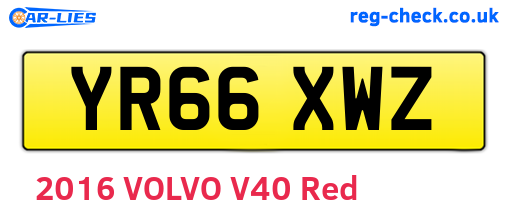 YR66XWZ are the vehicle registration plates.