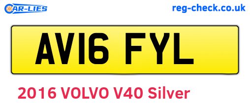 AV16FYL are the vehicle registration plates.