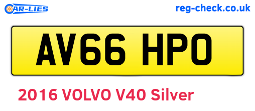 AV66HPO are the vehicle registration plates.