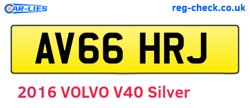 AV66HRJ are the vehicle registration plates.