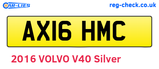 AX16HMC are the vehicle registration plates.