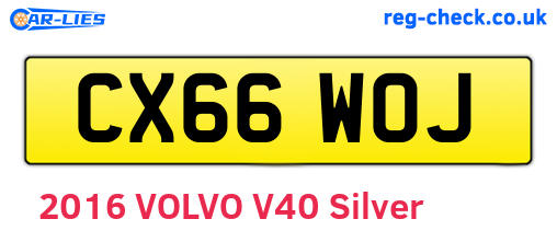 CX66WOJ are the vehicle registration plates.
