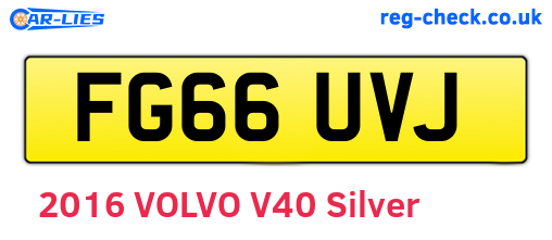 FG66UVJ are the vehicle registration plates.