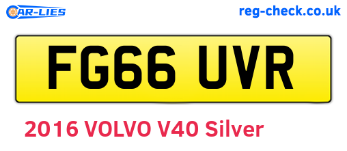 FG66UVR are the vehicle registration plates.