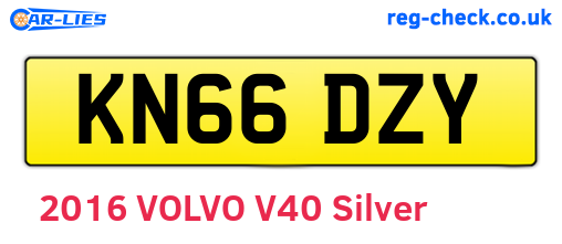 KN66DZY are the vehicle registration plates.