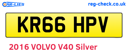 KR66HPV are the vehicle registration plates.