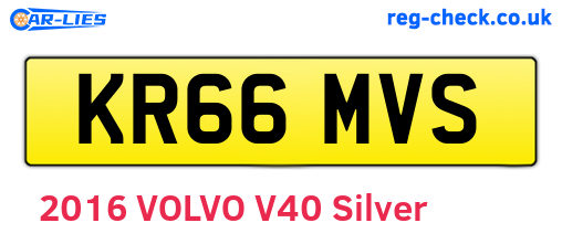 KR66MVS are the vehicle registration plates.