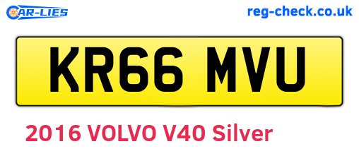 KR66MVU are the vehicle registration plates.