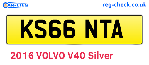 KS66NTA are the vehicle registration plates.