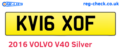 KV16XOF are the vehicle registration plates.