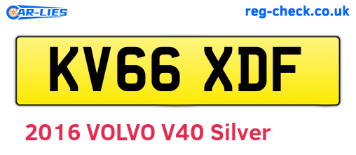 KV66XDF are the vehicle registration plates.