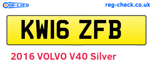 KW16ZFB are the vehicle registration plates.