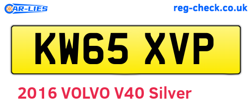 KW65XVP are the vehicle registration plates.