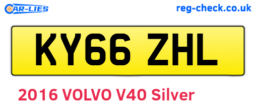 KY66ZHL are the vehicle registration plates.
