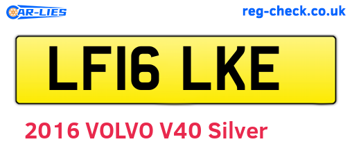 LF16LKE are the vehicle registration plates.