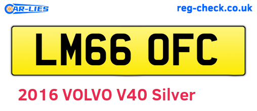 LM66OFC are the vehicle registration plates.