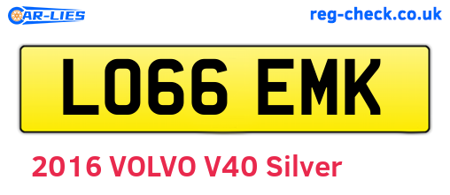 LO66EMK are the vehicle registration plates.
