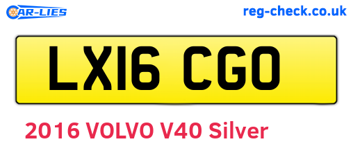 LX16CGO are the vehicle registration plates.