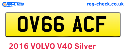 OV66ACF are the vehicle registration plates.