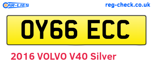 OY66ECC are the vehicle registration plates.