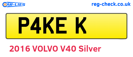 P4KEK are the vehicle registration plates.